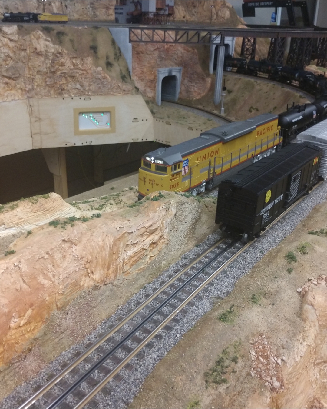 Model train in the mountains